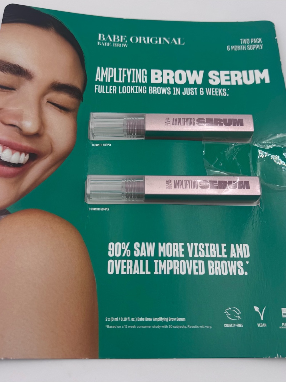 Babe Original Amplifying Brow Serum -6 Months Supply 2 PCs